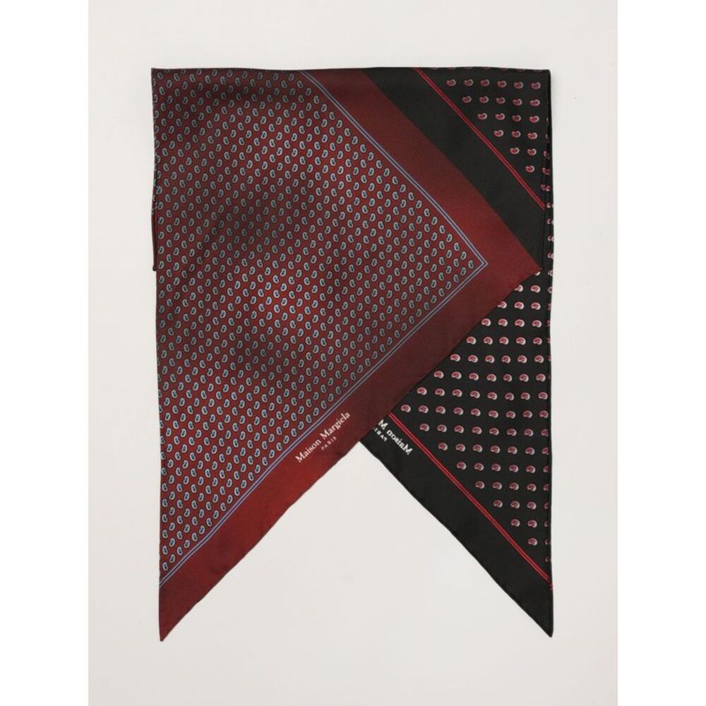 Maison Margiela Pure Silk Scarf With Paisley And Abstract Print